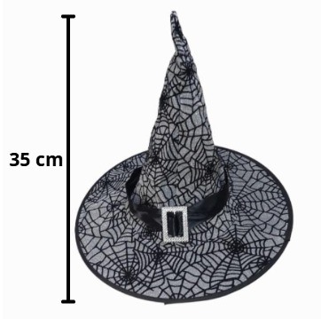 CHAPEU BRUXA  C/TEIA E GLITER